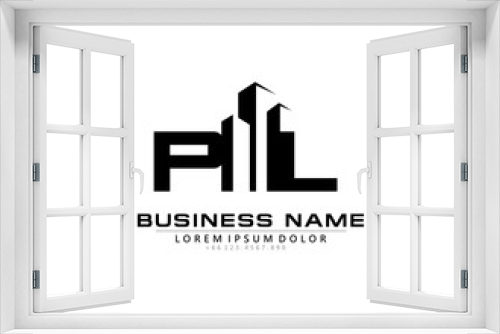 P L PL Initial building logo concept