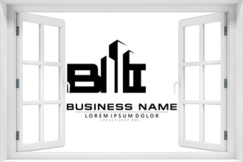 B I BI Initial building logo concept