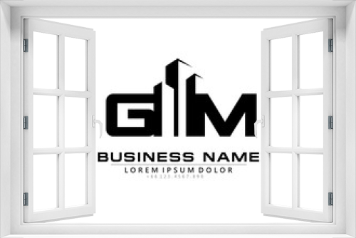 G M GM Initial building logo concept
