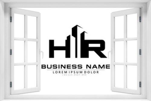 H R HR Initial building logo concept
