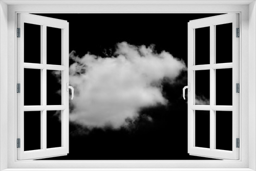 Fototapeta Naklejka Na Ścianę Okno 3D - single of white cloud isolated on black background