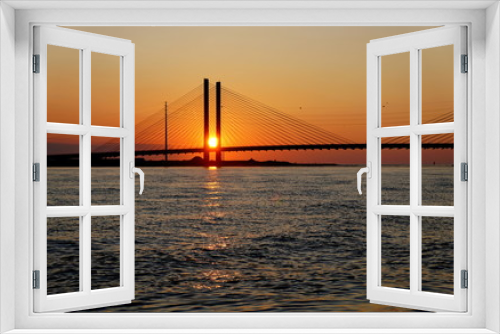 Fototapeta Naklejka Na Ścianę Okno 3D - Beautiful view of sunrise near Indian River Bridge, Bethany Beach, Delaware, U.S.A