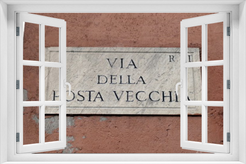 Fototapeta Naklejka Na Ścianę Okno 3D - nomi delle strade e piazze di roma,italia