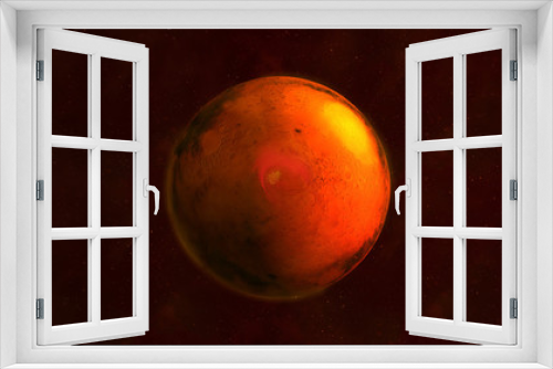 Fototapeta Naklejka Na Ścianę Okno 3D - Planet Mars from space showing south polar area