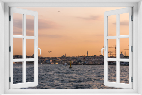 Fototapeta Naklejka Na Ścianę Okno 3D - Panoramic view of Istanbul at sunset