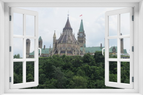 Fototapeta Naklejka Na Ścianę Okno 3D - Parliament hill library Ottawa