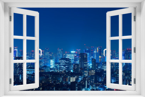 Fototapeta Naklejka Na Ścianę Okno 3D - 光が溢れる東京の夜景