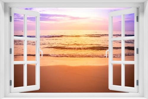 Fototapeta Naklejka Na Ścianę Okno 3D - Sunset at the beach, relaxation, peaceful beach, holiday and vacation destination, evening outdoor day light