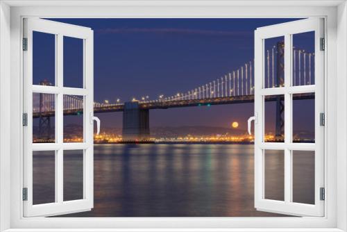 Fototapeta Naklejka Na Ścianę Okno 3D - Evening at Oakland Bay Bridge, San Francisco