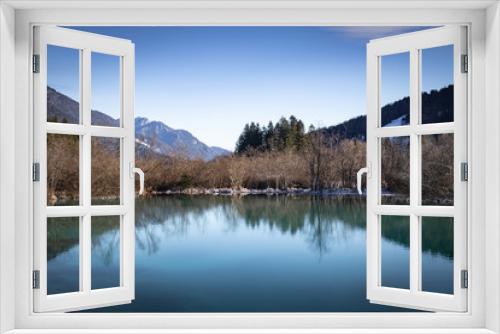 Fototapeta Naklejka Na Ścianę Okno 3D - scenic view on river source lake zelenci, slovenia