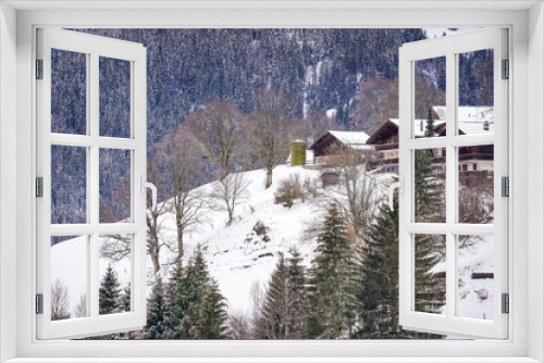 Fototapeta Naklejka Na Ścianę Okno 3D - scenic mountain view of Grindelwald, switzerland in winter