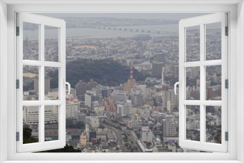 Fototapeta Naklejka Na Ścianę Okno 3D - The view of Tokushima City in Japan