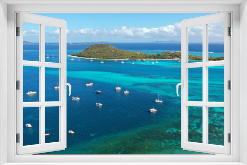 Fototapeta Naklejka Na Ścianę Okno 3D - Caribbean islands and sea, aerial view