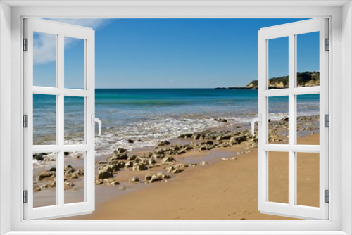 Fototapeta Naklejka Na Ścianę Okno 3D - Beautiful beach Praia da Oura in Albufeira at the blue Atlantic ocean