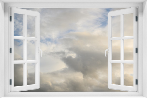 Dramatic afternoon blue sky with white and gray clouds as a nature background