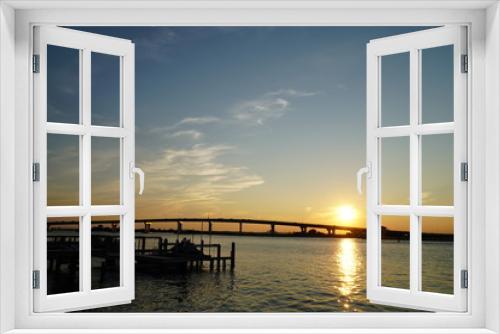 Fototapeta Naklejka Na Ścianę Okno 3D - Sunset Over Bridge 