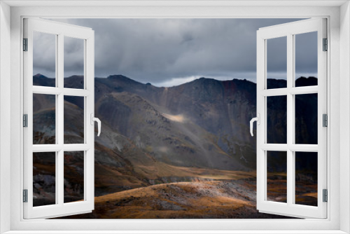 Fototapeta Naklejka Na Ścianę Okno 3D - beautiful landscape in the highlands, textural hills with incident light.