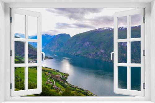 Fototapeta Naklejka Na Ścianę Okno 3D - The landscape of Aurlandsfjord in Norway.