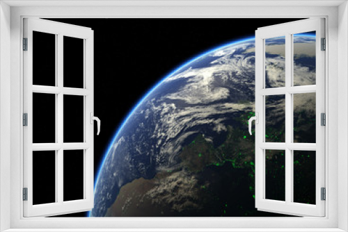 Fototapeta Naklejka Na Ścianę Okno 3D - Planet Earth green energy citylights eco