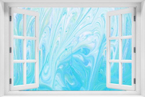 Fototapeta Naklejka Na Ścianę Okno 3D - インク ブルー水 アブストラクト 水彩 背景