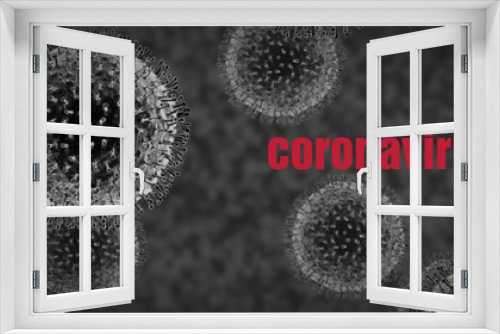 Fototapeta Naklejka Na Ścianę Okno 3D - coronavirus animation, microscope view, simulation of the virus that affects china and the whole world
