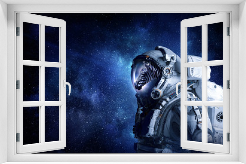 Fototapeta Naklejka Na Ścianę Okno 3D - First trip to space. Mixed media