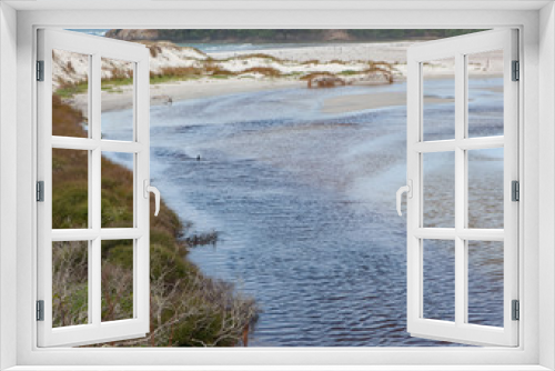 Fototapeta Naklejka Na Ścianę Okno 3D - Rivermouth. Ngataki stream. Rarawa Beach. Henderson Bay. Northland New Zealand. Coast