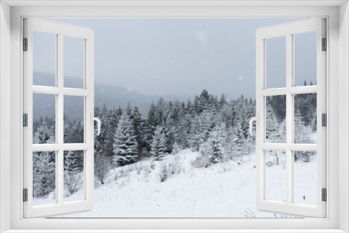 Fototapeta Naklejka Na Ścianę Okno 3D - White snow winter nature  landscape