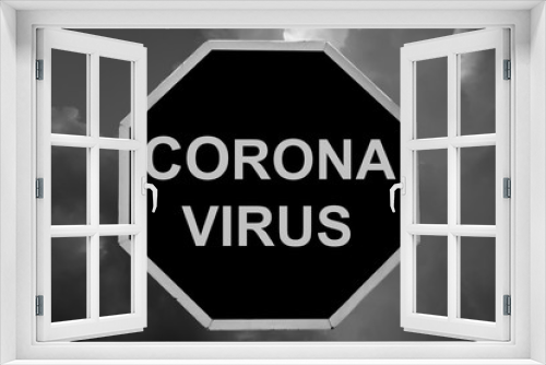 Wuhan Corona Virus on black sign, virus protection concept, sign symbol background, vector illustration