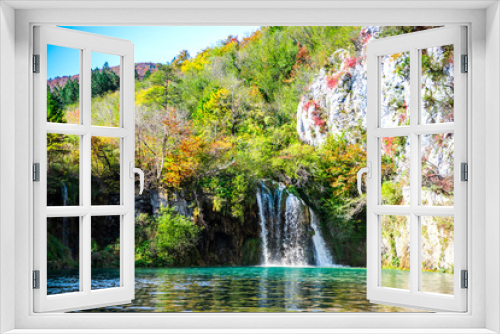 Fototapeta Naklejka Na Ścianę Okno 3D - Waterfall in Plitvice Natural Park