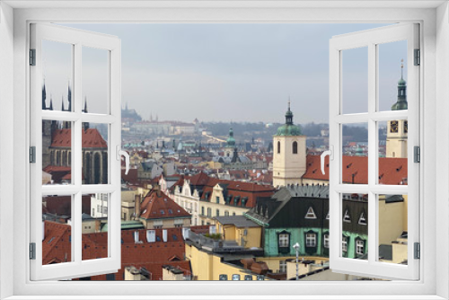Fototapeta Naklejka Na Ścianę Okno 3D - Prague from above