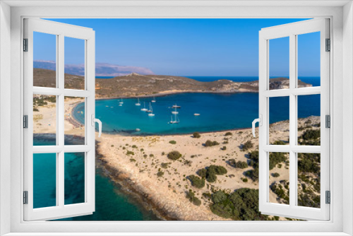 Fototapeta Naklejka Na Ścianę Okno 3D - Aerial view of Simos beach in Elafonisos island in Greece.