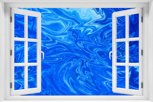 Fototapeta Naklejka Na Ścianę Okno 3D - water liquid blue texture surface lights, digital abstract illustration design shape