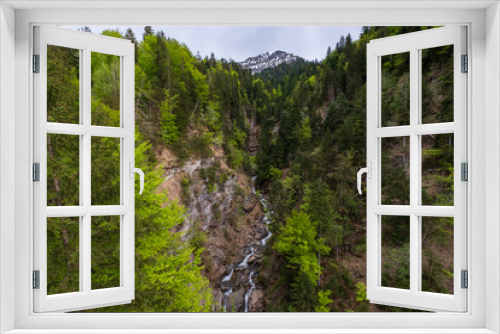 Fototapeta Naklejka Na Ścianę Okno 3D - Waterfall in the forest at summer