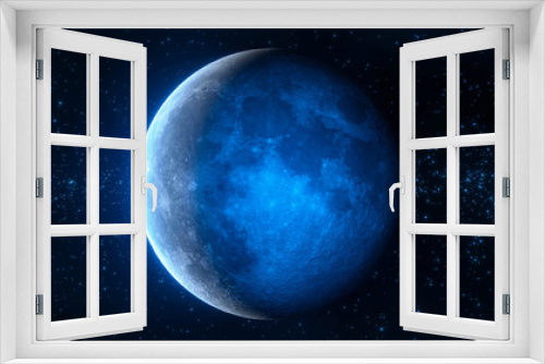 Fototapeta Naklejka Na Ścianę Okno 3D - Blue Moon. 3d illustration