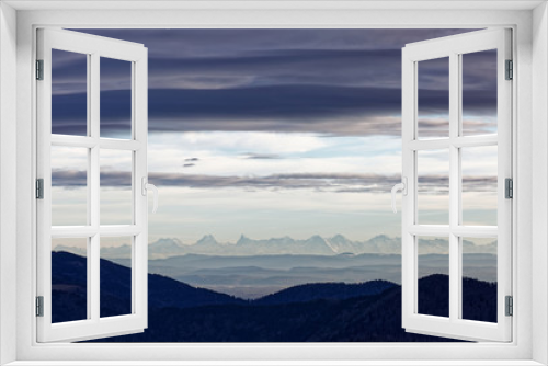 Fototapeta Naklejka Na Ścianę Okno 3D - Les Alpes vues des Vosges
