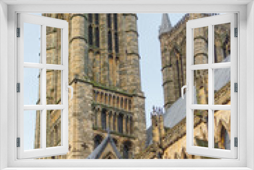 Fototapeta Naklejka Na Ścianę Okno 3D - Lincoln Cathedral shot in WInter from the outside,m Lincoln, Lincolnshire, UK, 2019