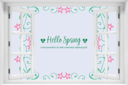 Fototapeta Naklejka Na Ścianę Okno 3D - Happy spring Greeting card design, with leaf and flower simple frame. Vector