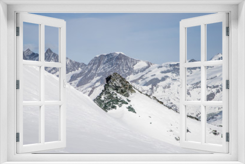 Fototapeta Naklejka Na Ścianę Okno 3D - snow covered peaks in the Swiss Alps Matterhorn glacier paradise
