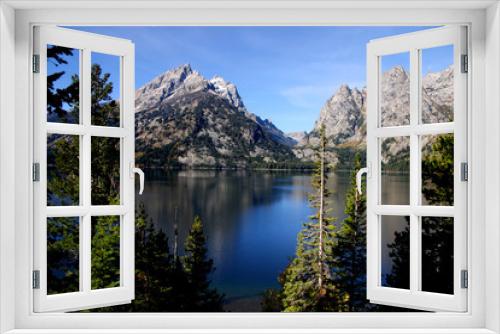 Fototapeta Naklejka Na Ścianę Okno 3D - Grand Tetons and jenny lake landscape in Wyoming