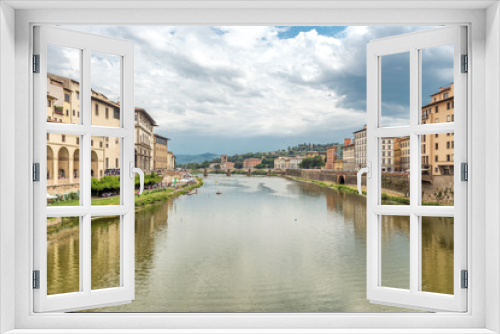 Fototapeta Naklejka Na Ścianę Okno 3D - Cityscape of Florence overlooking the Arno River