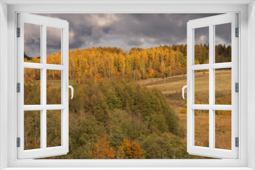 Fototapeta Naklejka Na Ścianę Okno 3D - Autumn landscape near Izborsk city. Russia