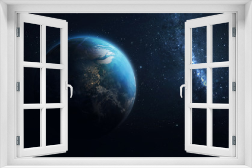 Fototapeta Naklejka Na Ścianę Okno 3D - Planet Earth globe in the space, Blue ocean and continents. Elements of this image furnished by NASA