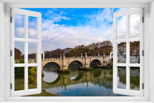 Fototapeta Naklejka Na Ścianę Okno 3D - Ponte Sant'Angelo, Tiber
