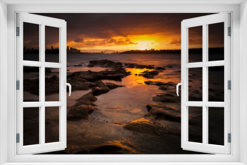 Fototapeta Naklejka Na Ścianę Okno 3D - Sydney Harbour at sunset, Sydney Australia
