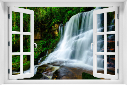 Fototapeta Naklejka Na Ścianę Okno 3D - Smooth Waterfall