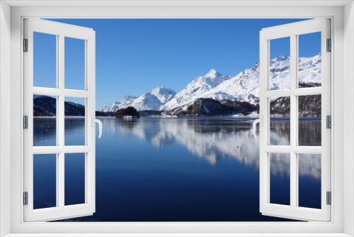 Fototapeta Naklejka Na Ścianę Okno 3D - Spiegelung Bergsee