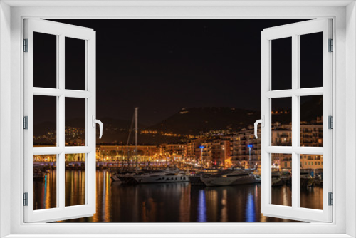 Fototapeta Naklejka Na Ścianę Okno 3D - Port Lympia  de Nice la nuit - Port Lympia of Nice by night