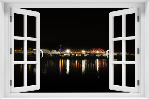 Fototapeta Naklejka Na Ścianę Okno 3D - 日本　神戸港神戸大橋の夜景