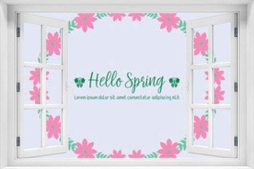 Fototapeta Naklejka Na Ścianę Okno 3D - Beautiful Crowd of leaf and flower frame, for happy spring romantic invitation card template design. Vector